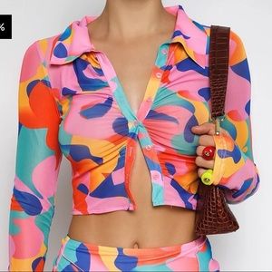 NWT tiger mist Florence top